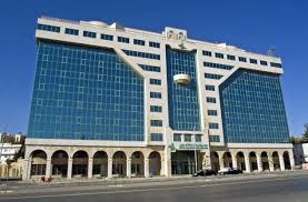 Office space with people working